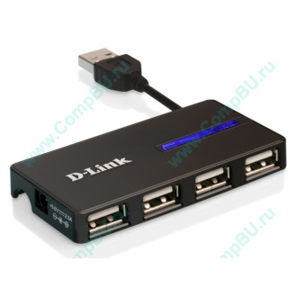 Карманный USB 2.0 концентратор D-Link DUB-104 в Майкопе, USB хаб DLink DUB104 (Майкоп)