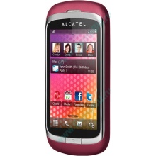 Красно-розовый телефон Alcatel One Touch 818 (Майкоп)